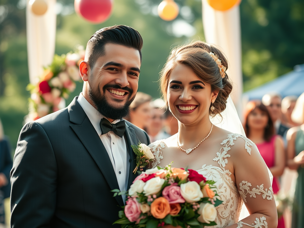 white male and female couple getting married