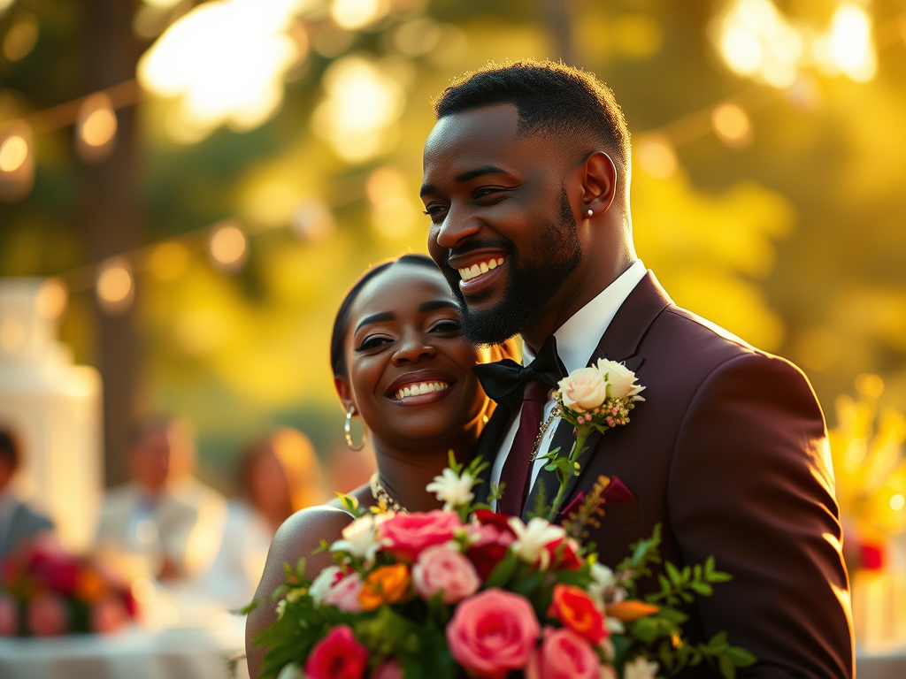 african american couple getting married
